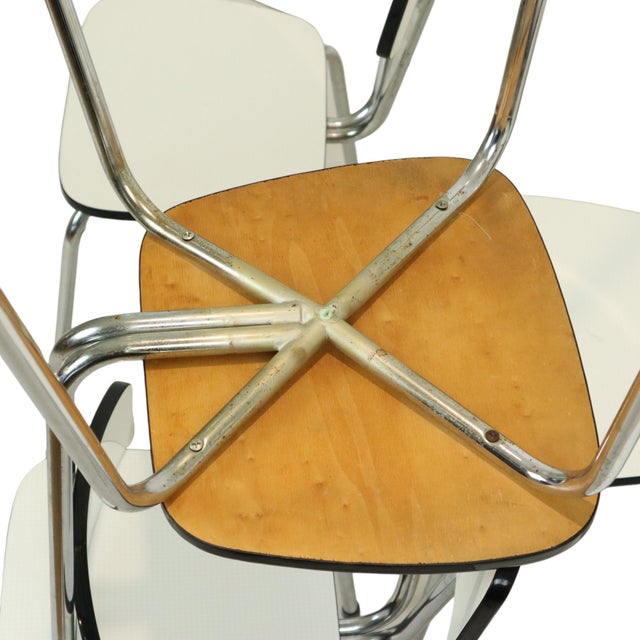 Grey Formica and Chrome Dining Chairs, 1960s, Set of 6 For Sale - Image 13 of 18