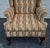 Vintage Queen Anne Wingback Chair Mahogany Cabriole Leg Striped Tapestry Floral For Sale - Image 12 of 15