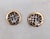 1950s Vintage 1950s Signed Crown Trifari Round Faux-Sapphire & Clear Baguettes Clip Earrings-2 Pieces For Sale - Image 5 of 9