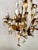Gold Mid 20th Century Hollywood Regency Gilt Tole Leaf & Crystal 5-Light Chandelier For Sale - Image 8 of 12