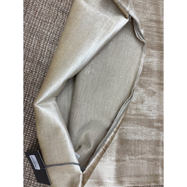 Beige Rh Restoration Hardware Velvet Brushstroke Abstract Pillow Cover For Sale - Image 8 of 13