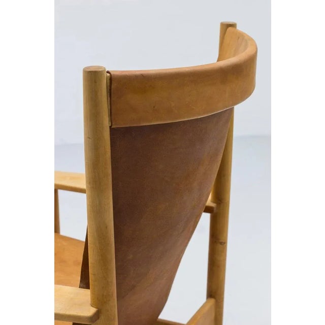 Animal Skin Modern Swedish Leather Lounge Chair, 1950s For Sale - Image 7 of 11