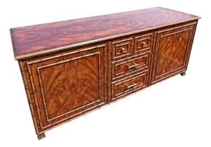 Faux Bamboo Theodore Alexander Credenza Cabinet
