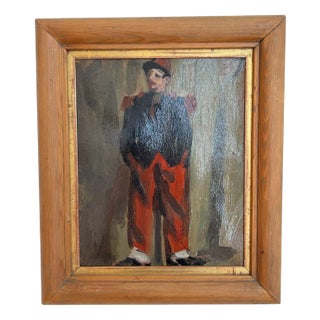 Albert Chavaz, Officer in Costume, Oil on Cardboard, Framed For Sale