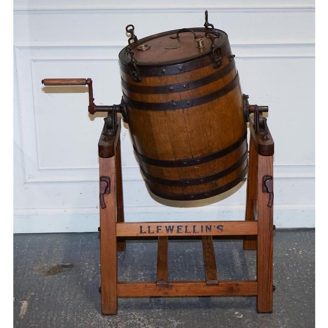 Antiques of London A wonderful Victorian circa 1885 English butter churn by G. Llewellin & Sons, a renowned maker...