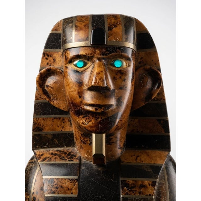1980s "Pair of Maitland-Smith Egyptian Revival Sphinx Pedestal Bases" For Sale - Image 5 of 7