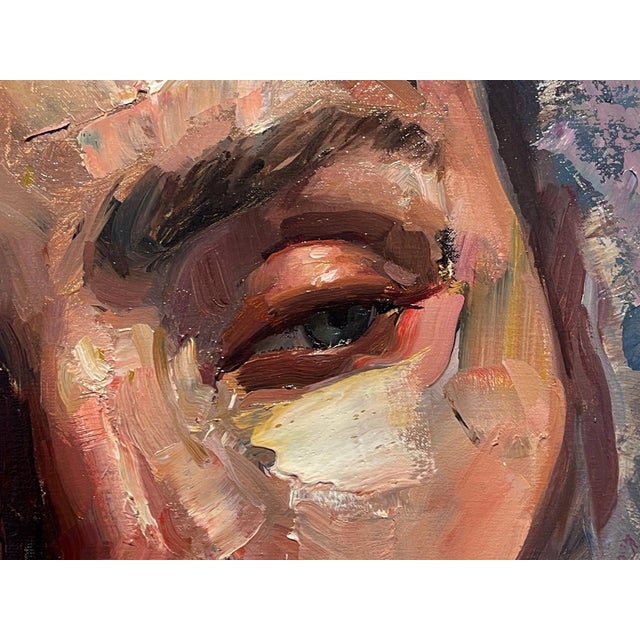 Daybreak by Matt Talbert | Oil on linen Portrait of a woman's face with soft lighting. For Sale - Image 4 of 5