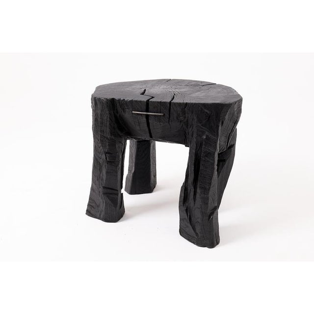 Black Sculptural Side Table by Logniture For Sale - Image 8 of 18