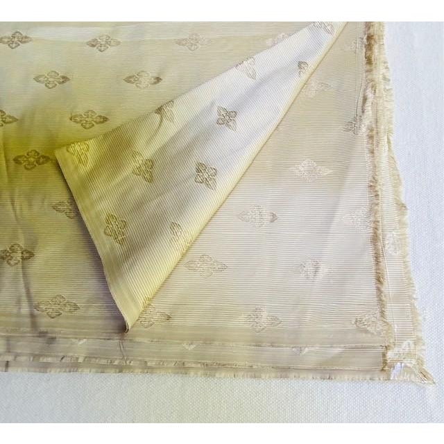 Antique French Silk Damask Yardage, Reversible, Champagne Medallion Jacquard, 54" X 100" For Sale - Image 11 of 17