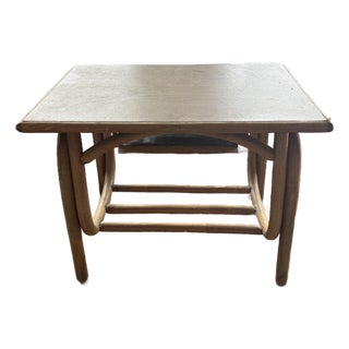 1990s Coastal Chic Bentwood Faux Bamboo Side Table For Sale