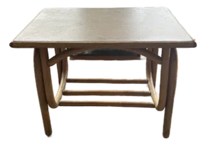 1990s Coastal Chic Bentwood Faux Bamboo Side Table