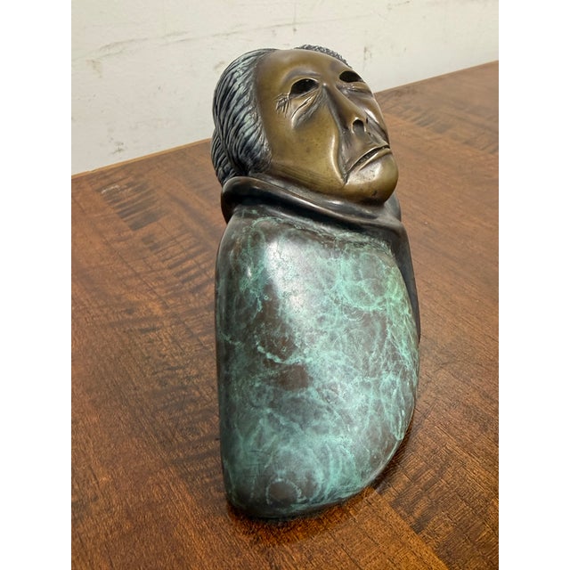 Circa 1985 Sharon Spencer Bronze Sculpture of Intuit Woman, Signed + Numbered For Sale - Image 4 of 13