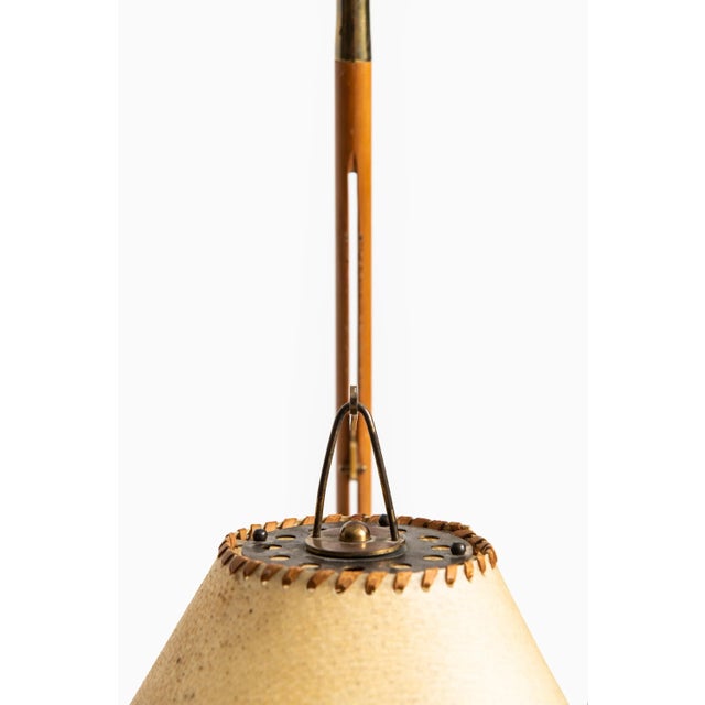 Scandinavian Modern Brass and Leather Floor Lamp, 1950s For Sale - Image 9 of 14