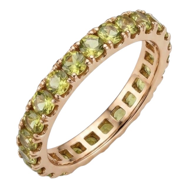 Natural 18k Gold Olive Green Sapphire Halo Ring With 5.92ct, New For Sale