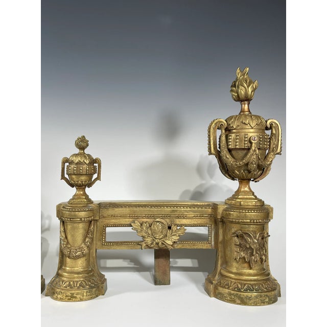 19th Century French Gilt Bronze Fire Andirons - a Pair For Sale In Boston - Image 6 of 8
