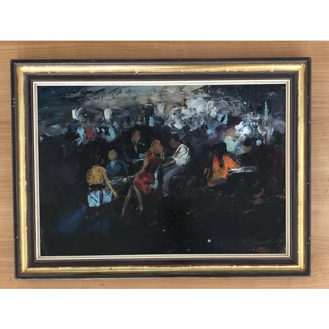 Adolfo Carducci, Café en Terrasse, Oil on Cardboard, Framed For Sale - Image 9 of 9