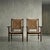 Spanish Walnut and Bulrush Rationalist Armchairs, 1960s For Sale - Image 9 of 11
