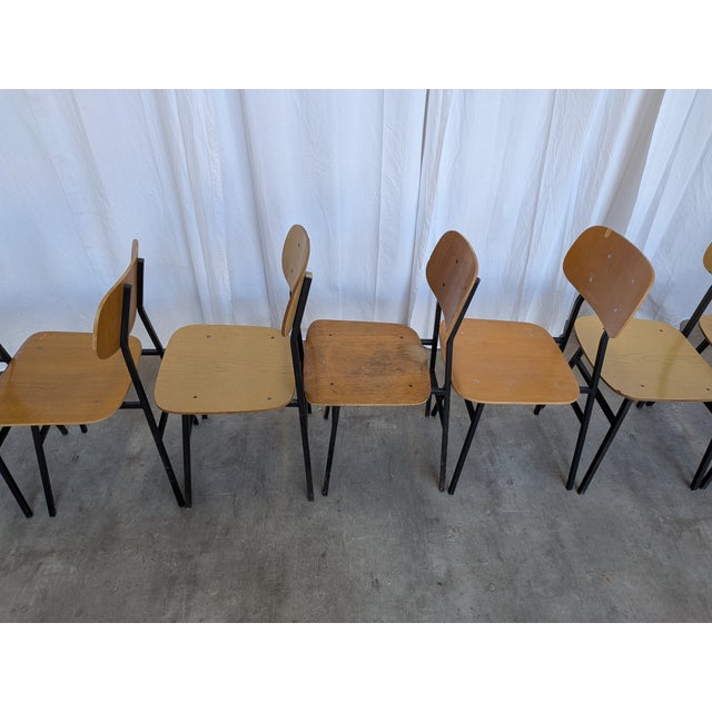 Vintage Industrial School Chairs from Stol Kamnik, Former Yugoslavia, 1970s, Set of 7 For Sale - Image 12 of 18