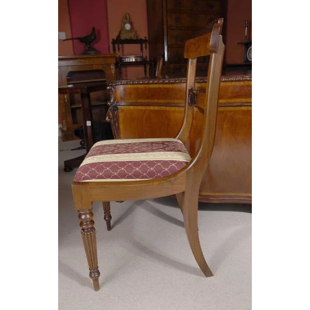 English Regency Dining Chairs with Walnut Inlay, Set of 12 For Sale - Image 13 of 18