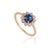 VR Jewels Victorian-Inspired 1.22Ct Blue Sapphire & Diamond Floral Ring in 14k Gold Size 5.5 For Sale - Image 4 of 17