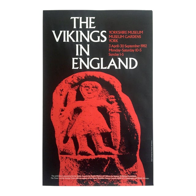 Vintage 1982 " the Vikings in England " Yorkshire Museum British Exhibition Poster For Sale