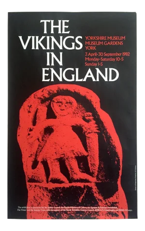 Vintage 1982 " the Vikings in England " Yorkshire Museum British Exhibition Poster