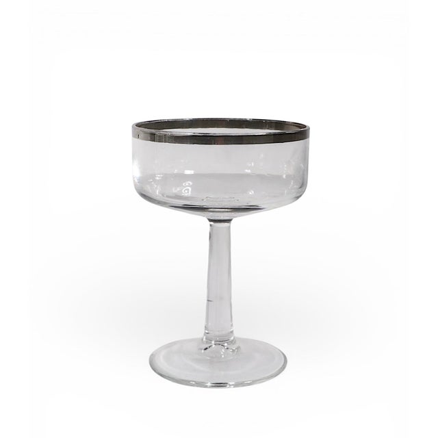 Large complete set of forty pieces of Executive Platinum Rim Stemware, by the Federal Glass Company, circa 1960's. Hard to...