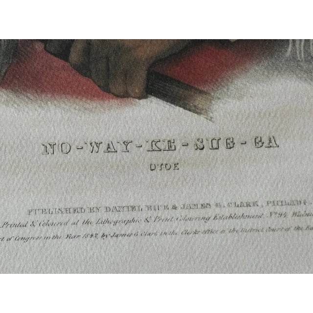 Mid 19th Century Pair of Authentic 1842 McKenney & Hall Hand-Colored Folio Lithographs – Framed For Sale - Image 5 of 10