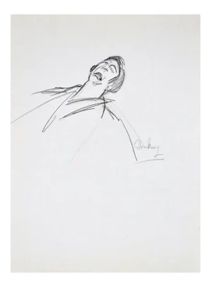 Pathos - Original Charcoal Drawing by Flor David - 1950s 1950s
