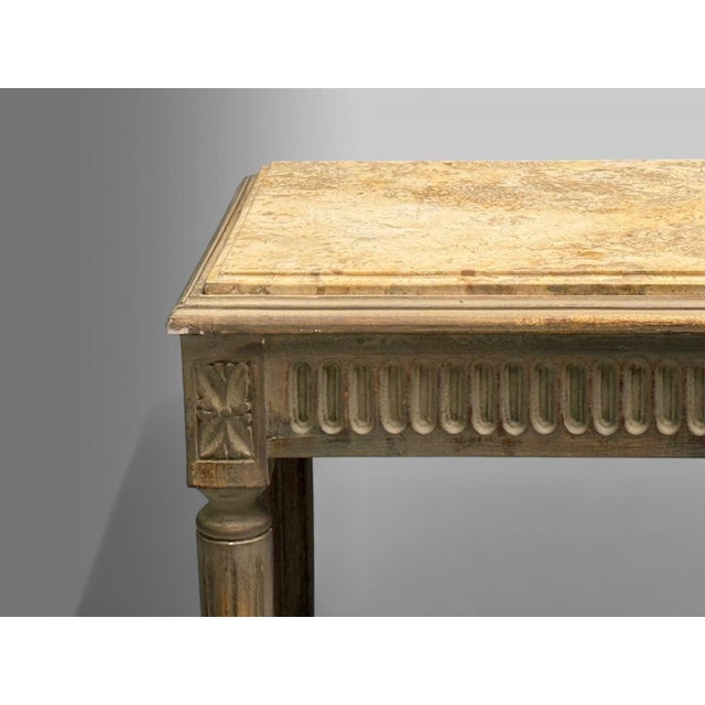 Gustavian, Louis XVI Style, Console Tables, Distressed Grey Wood, Marble, France For Sale In New York - Image 6 of 10