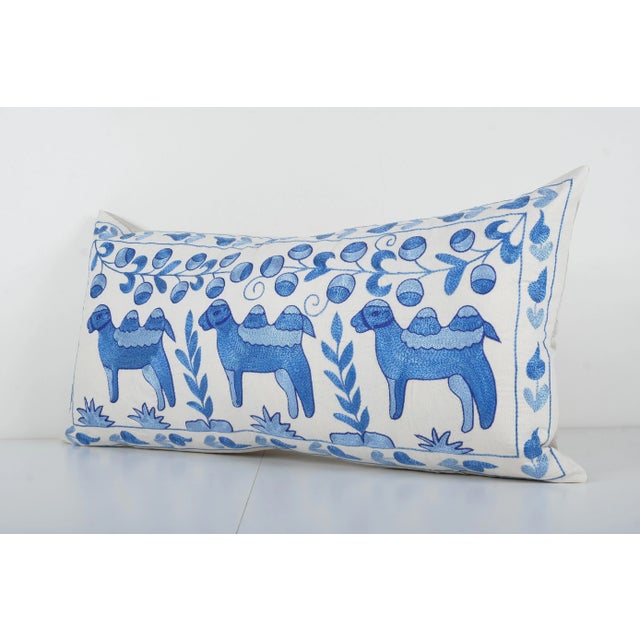 Mid-Century Modern Suzani Camel Bed Pillow Cover For Sale - Image 3 of 4