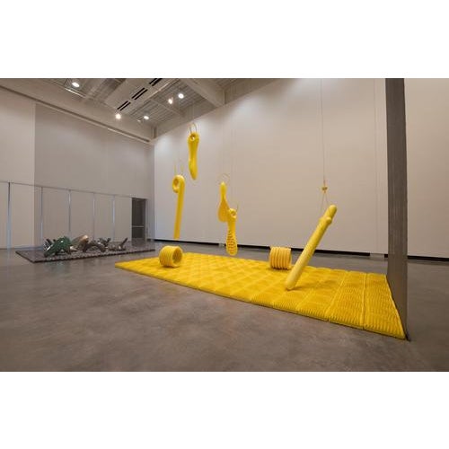 Wall Tiles in Yellow Wty#03 Sculptural Object by Caspi Ceramics Nl For Sale - Image 4 of 7