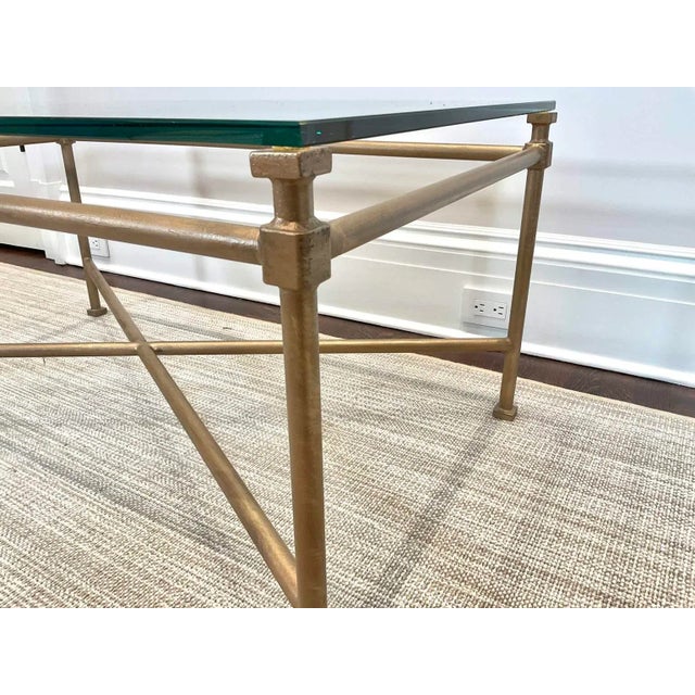 2000 - 2009 Vintage Niermann Weeks Italian Style Glass Top Coffee Table For Sale - Image 5 of 9