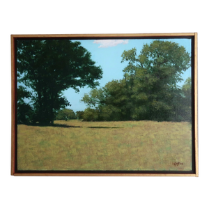 Late 20th Century Original Impressionist Oil Painting by William Rabon of Oklahoma Pastoral Landscape Scene Framed Mid-Century