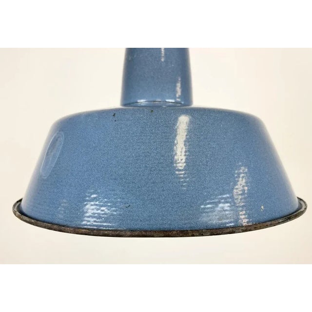 Small Industrial Enamel Pendant Lamp, 1960s For Sale - Image 4 of 13