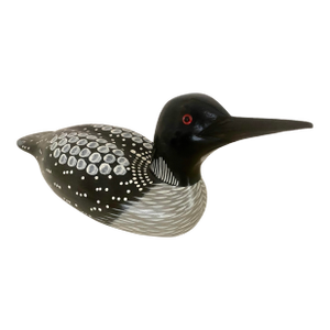 Folk Art Statue Loon L. L. Bean Carved Wood Vintage Stunningly Exquisite Waterfowl Wooden Decorative Decoy Folk Art Statue "Mint" Excellent Condition