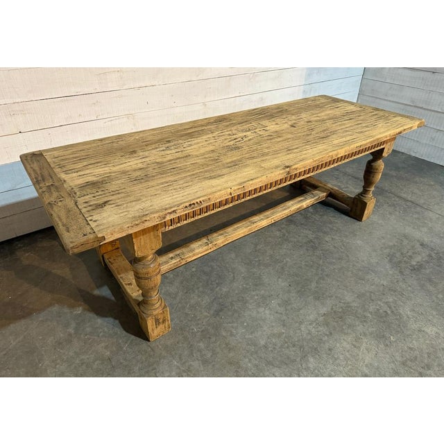 Larger Farmhouse Dining Table in Bleached Oak, 1925 For Sale - Image 18 of 18