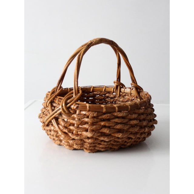 Vintage Coil Basket With Handle For Sale - Image 4 of 12