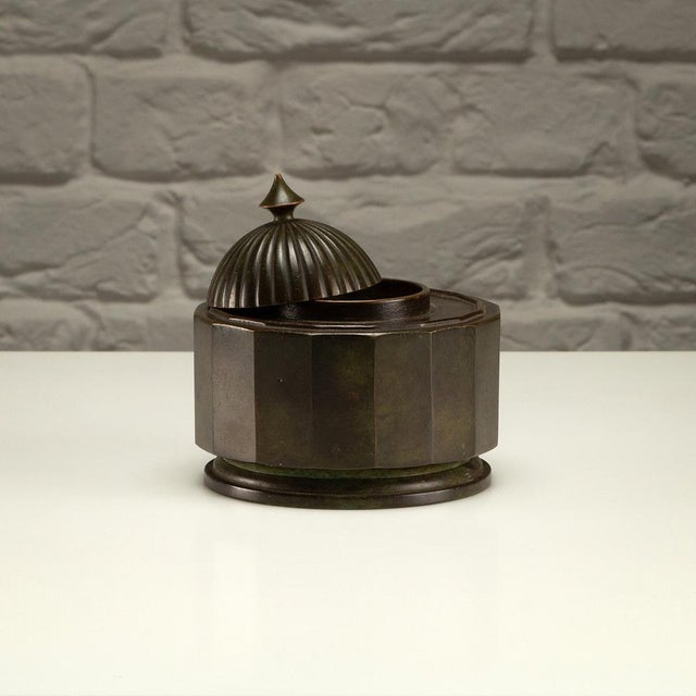 Bronze Inkwell by Just Andersen for Gab, 1930s For Sale - Image 4 of 10