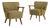 Pair of Mid-Century Modern Upholstered Armchairs, Antique, Denmark, 20th Century For Sale