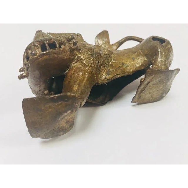 Vintage African Cast-Bronze Sculpture of a Stylized Mythical Lion For Sale - Image 12 of 13