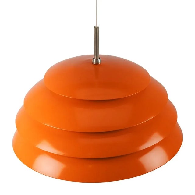 Orange Layered Glass Pendant Lamp, 1970s For Sale - Image 3 of 7