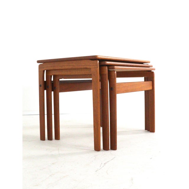 1960s Vintage Danish Nesting Tables, 1960s, Set of 3 For Sale - Image 5 of 15