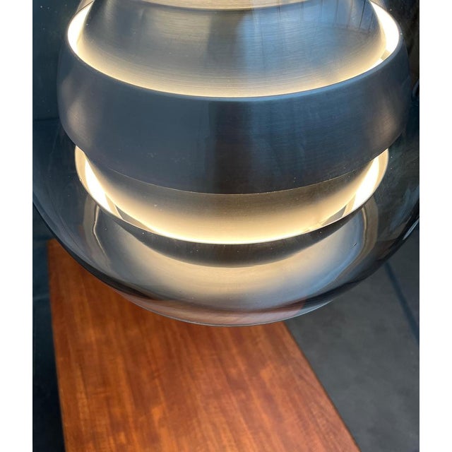 Mid-Century German Space Age Aluminum and Glass Globe Pendant Lamp from Doria, 1960s For Sale - Image 4 of 18