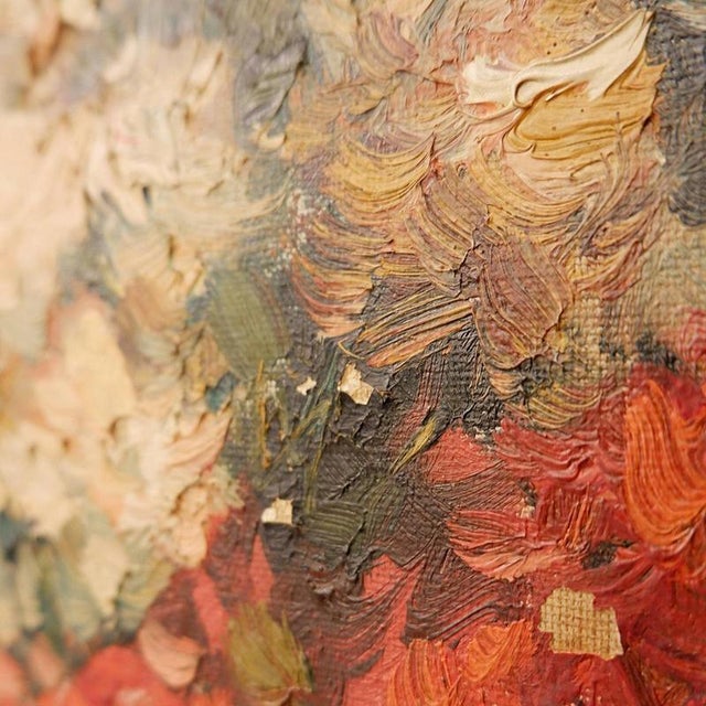 Flowers in Front Mirror, 19th Century, Paint on Canvas, Framed For Sale - Image 9 of 14