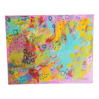 "Always Fight Like a Girl" Contemporary Abstract Expressionist Acrylic Painting For Sale