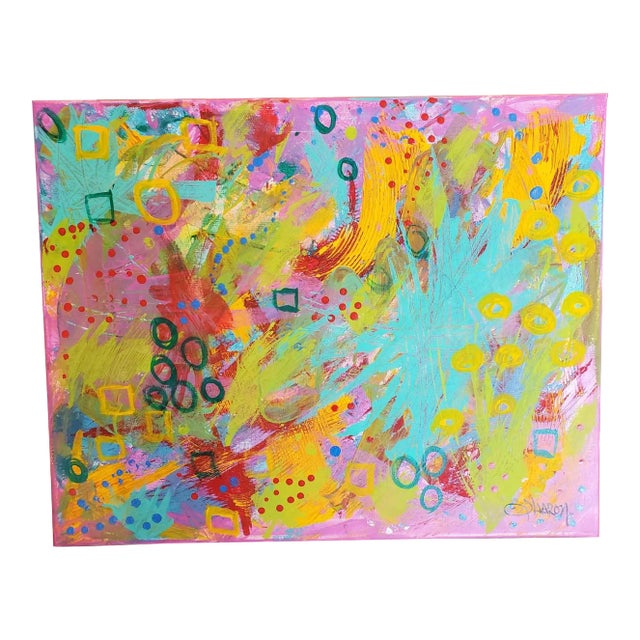 "Always Fight Like a Girl" Contemporary Abstract Expressionist Acrylic Painting For Sale