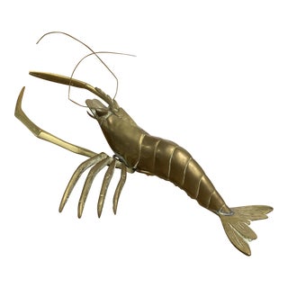 Mid 20th Century Brass Crawfish For Sale