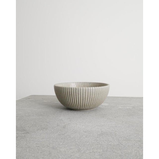 Danish Mid-Century Grey Ceramic Bowl from Arne Bang, 1950s For Sale - Image 4 of 8
