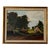 Vintage American Village Scene Landscape Oil Painting, Signed For Sale